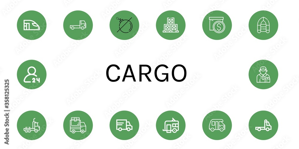 cargo simple icons set cargo simple icons set
