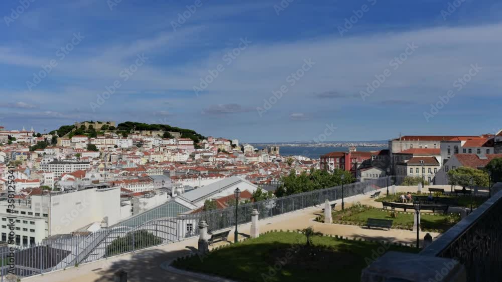 moving clouds in Lisbon downtown moving clouds in Lisbon downtown