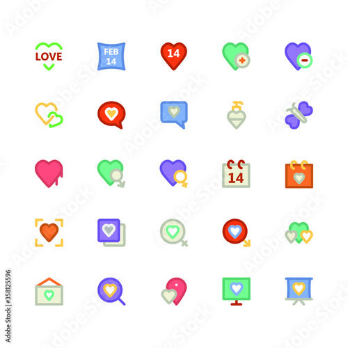 
Love and Romance Colored Vector Icons 4

