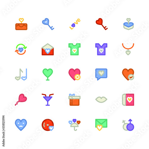 Love and Romance Colored Vector Icons 8