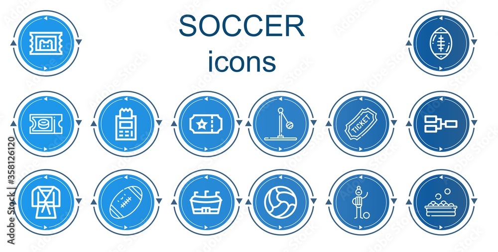 Editable 14 soccer icons for web and mobile Editable 14 soccer icons for web and mobile