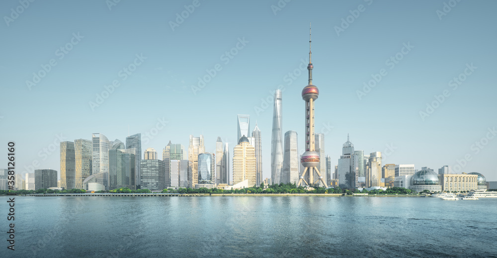 Shanghai skyline in sunny day, China