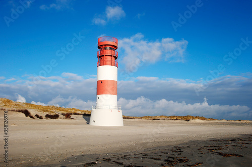 Lighthouse at Helgoland Düne, Schleswig-Holstein, Germany, Europe
