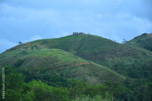 Treasure Mountain overview with house in Tanay, Rizal, Philippines © walterericsy