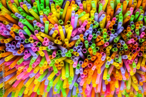 colorful plastic straw background