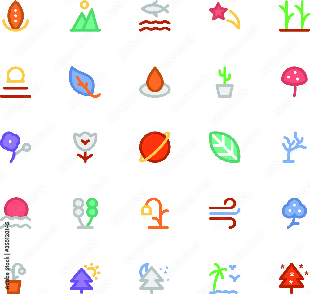 
Nature Colored Vector Icons 2
