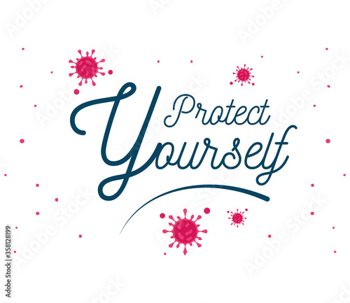 label protect yourself from coronavirus or covid 19, poster