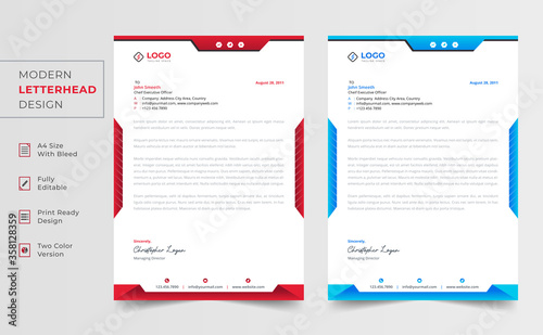 Modern Letterhead Design editable vector