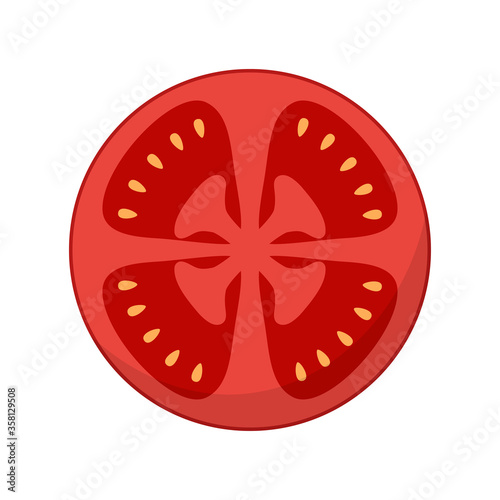 slice of tomato isolated on white background