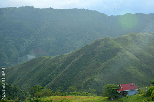Obraz na płótnie Treasure Mountain overview with house in Tanay, Rizal, Philippines w salonie