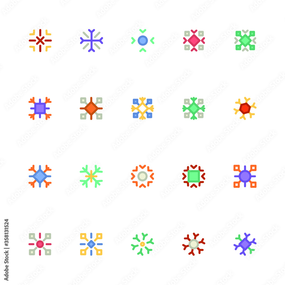 
Snowflakes Colored Vector Icon 5
