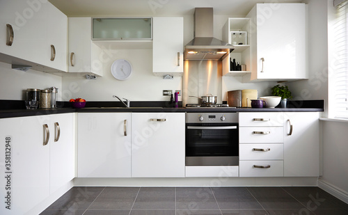Modern interior of a large kitchen