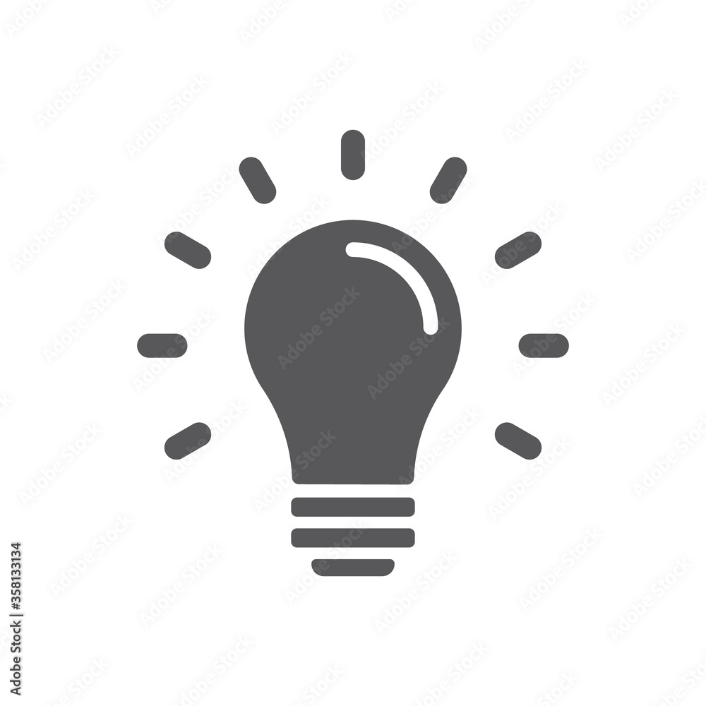 Light bulb icon. Electric lamp illustration, symbol of idea, innovation and solution. Light bulb icon. Electric lamp illustration, symbol of idea, innovation and solution.