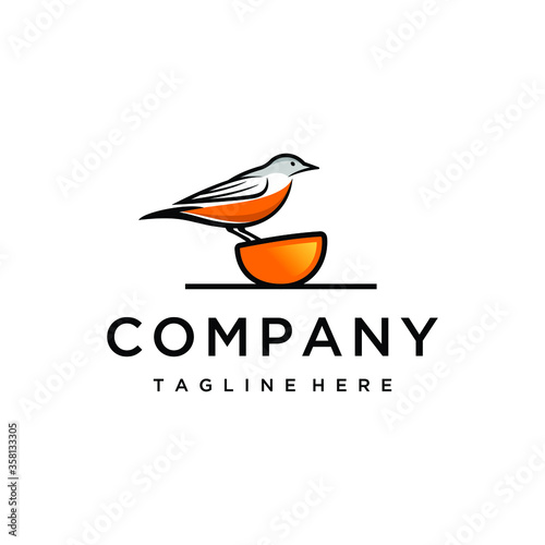 Oriole Bird Outline Beautyful Animal Graphic Idea Design Vector Logo Inspiration