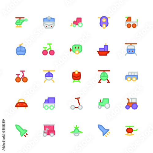 Transport Colored Vector Icons 2