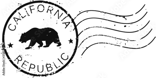 Postal grunge stamp 'California republic'