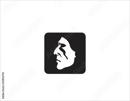 Native American Indian Chief head profile.Vector illustration logotype
