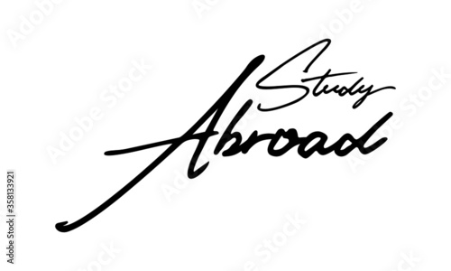 Study Abroad Typography Black Color Text On White Background