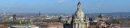 Panorama of Dresden Old Town historic center, Saxony, Germany.