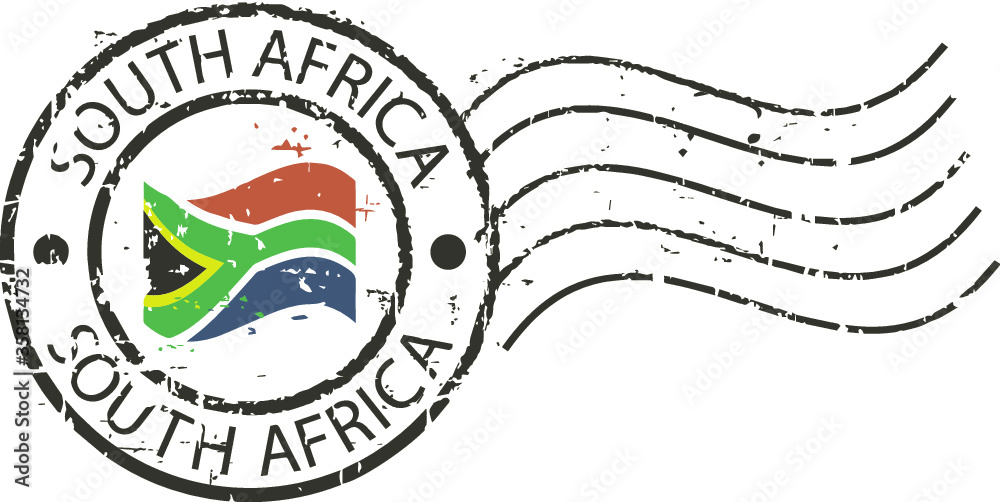 Postal grunge stamp 'South Africa'