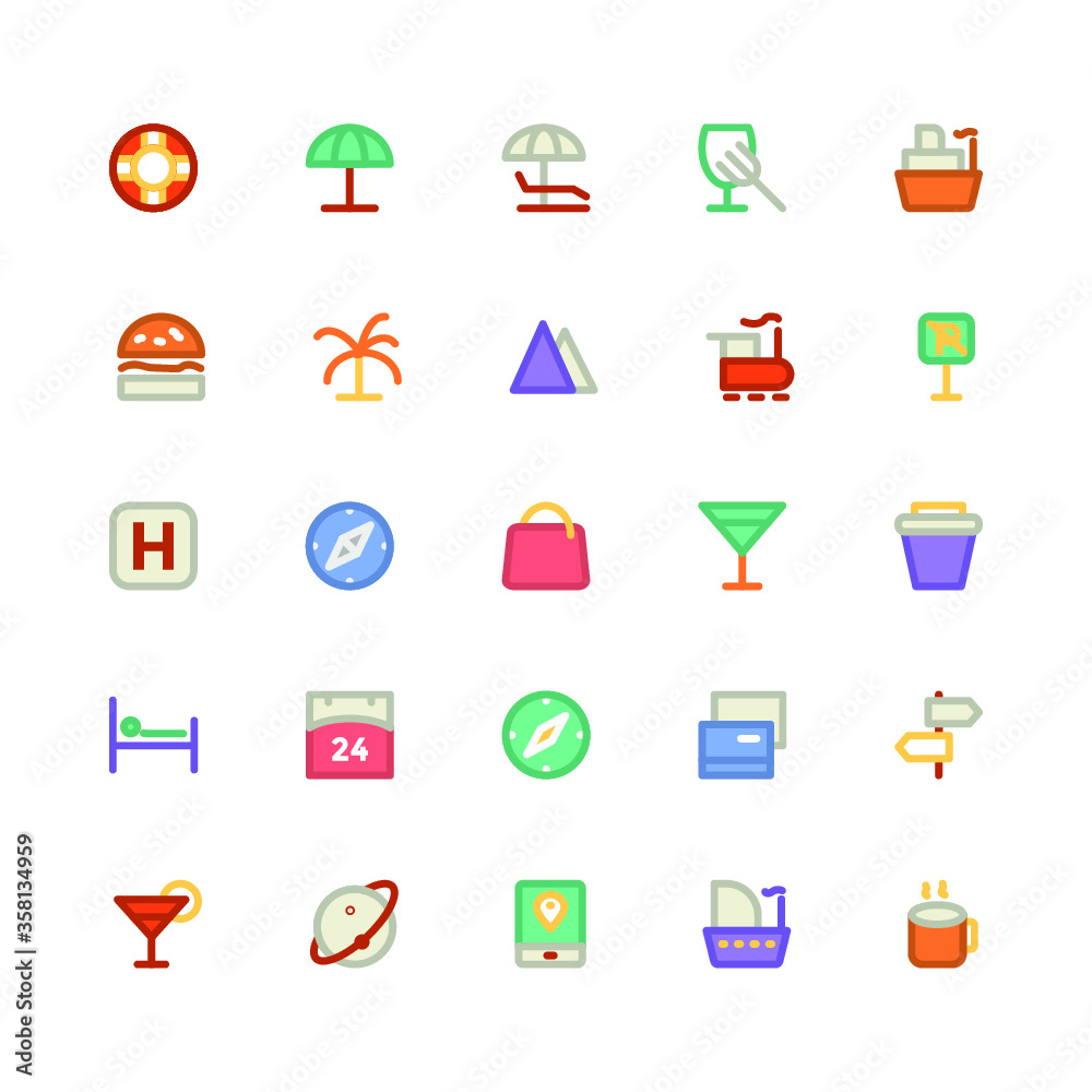 
Travel Colored Vector Icons 10
