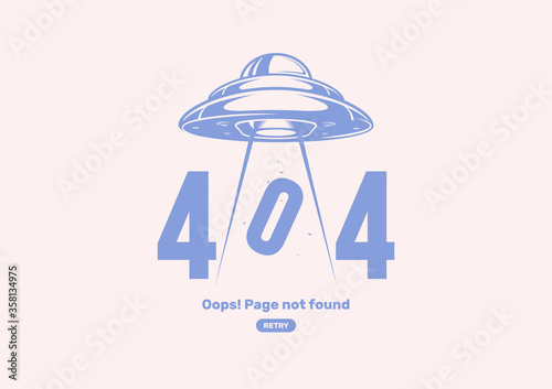 404 error with alien spaceship. Page is lost and not found message