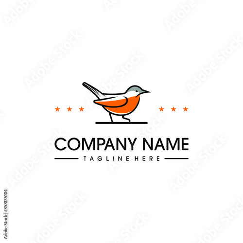 Oriole bird logo design template. Awesome a oriole bird logo. A oriole bird line art logotype. photo