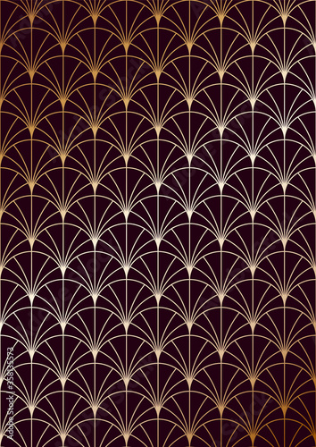 Art Deco Pattern, Repeated Background 1920s Style 