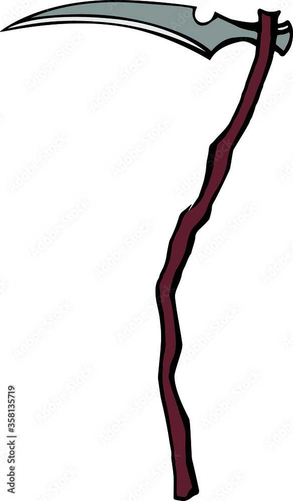 ancient scythe with a long blade ( vector element, Halloween ) ancient scythe with a long blade ( vector element, Halloween )