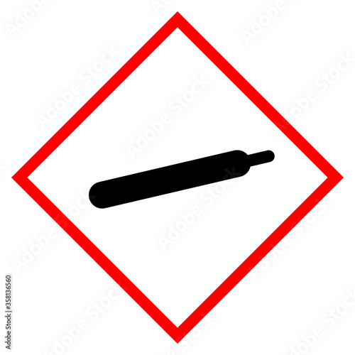 Warning gas cylinder vector sign isolated on white background, dangerous chemical symbol