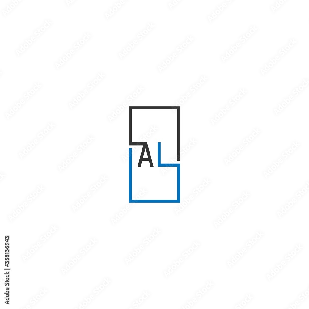 AL logo letter design concept