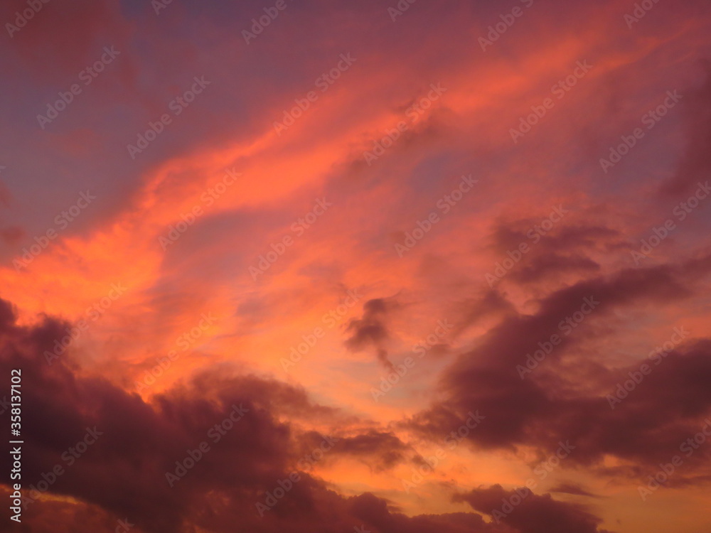 Wallpaper ciel rose orange