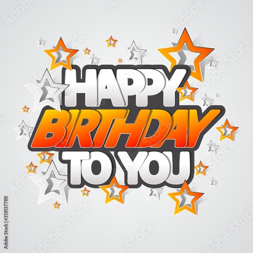 Happy Birthday Greeting Card Vector Illustration