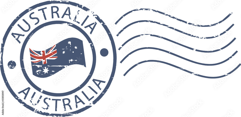 Postal grunge stamp 'Australia' - obrazy, fototapety, plakaty 