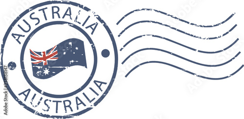 Postal grunge stamp 'Australia' photo