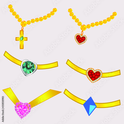 Jewelry vector jewellery gold bracelet necklace 