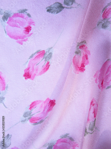 Delicate fabric with  rose flower.