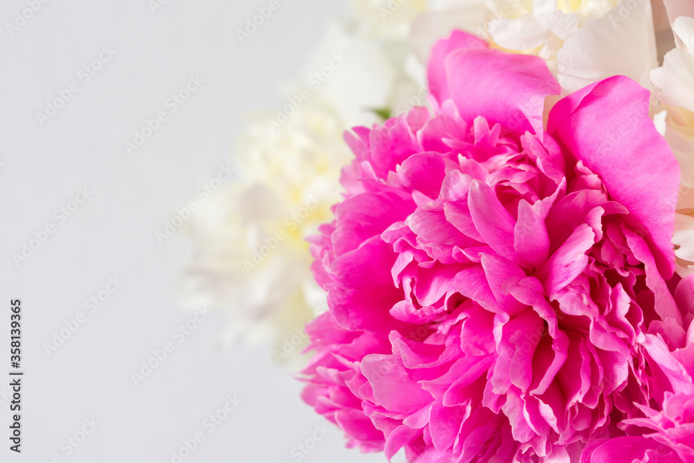 Beautiful bouquet of peonies, pink and white peonies floral background Beautiful bouquet of peonies, pink and white peonies floral background