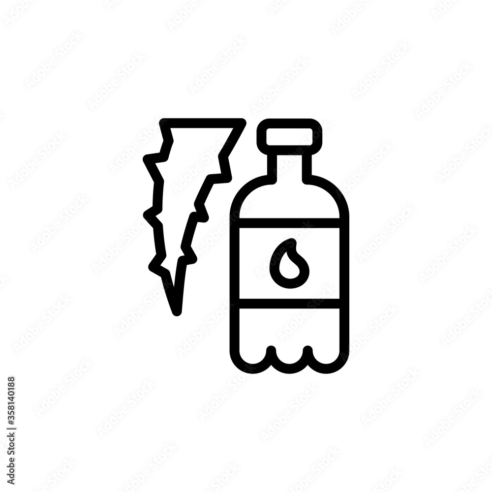 Bottle aloe vera icon. Simple line, outline vector elements of healing plant icons for ui and ux, website or mobile application Bottle aloe vera icon. Simple line, outline vector elements of healing plant icons for ui and ux, website or mobile application