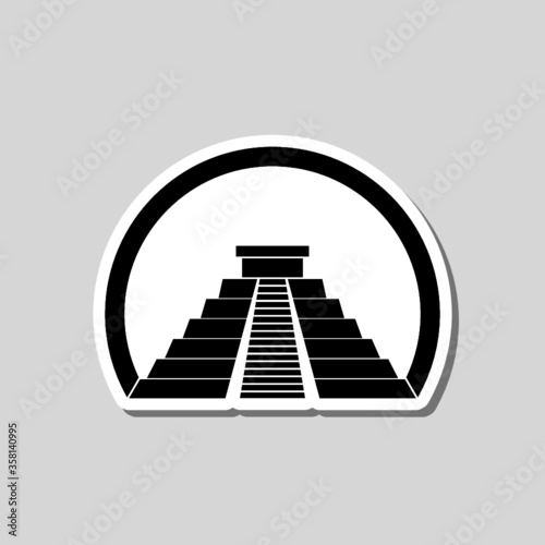 Chichen Itza Sticker icon isolated on gray background