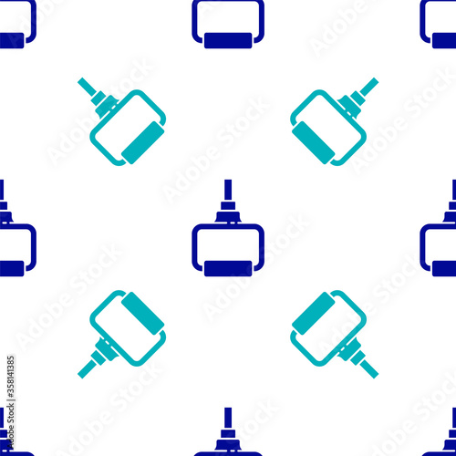 Blue TPX loop training equipment icon isolated seamless pattern on white background. Sport equipment. Vector Illustration
