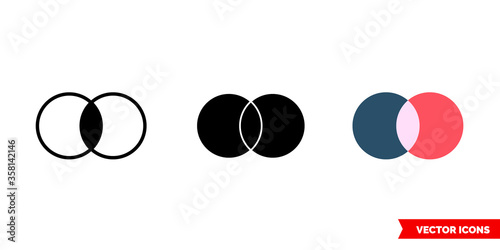 Merge icon of 3 types. Isolated vector sign symbol.