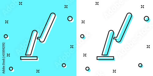Black line Windscreen wiper icon isolated on green and white background. Random dynamic shapes. Vector Illustration