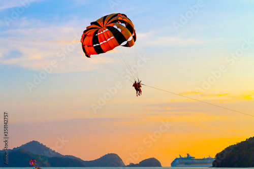 Parachute attraction on Langkawi island, Malaysia