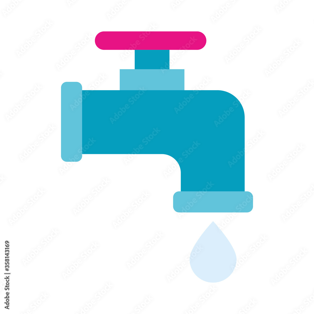 Isolated water tap with drop vector design Isolated water tap with drop vector design