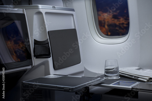 Seat rows in an airplane cabin © Aureliy