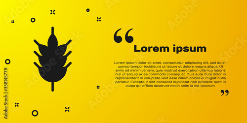 Black Hop icon isolated on yellow background. Vector Illustration