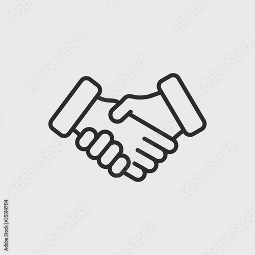 Handshake outline icon. Business handshake, Partnership icon concept. Simple outline icon isolated on white background. Vector illustration