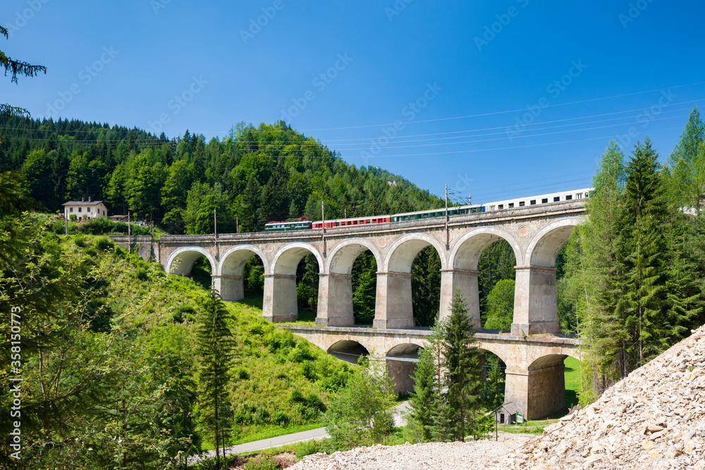 rail viaduct, Semmering Bahn, unesco world heritage, Lower Austria - obrazy, fototapety, plakaty 