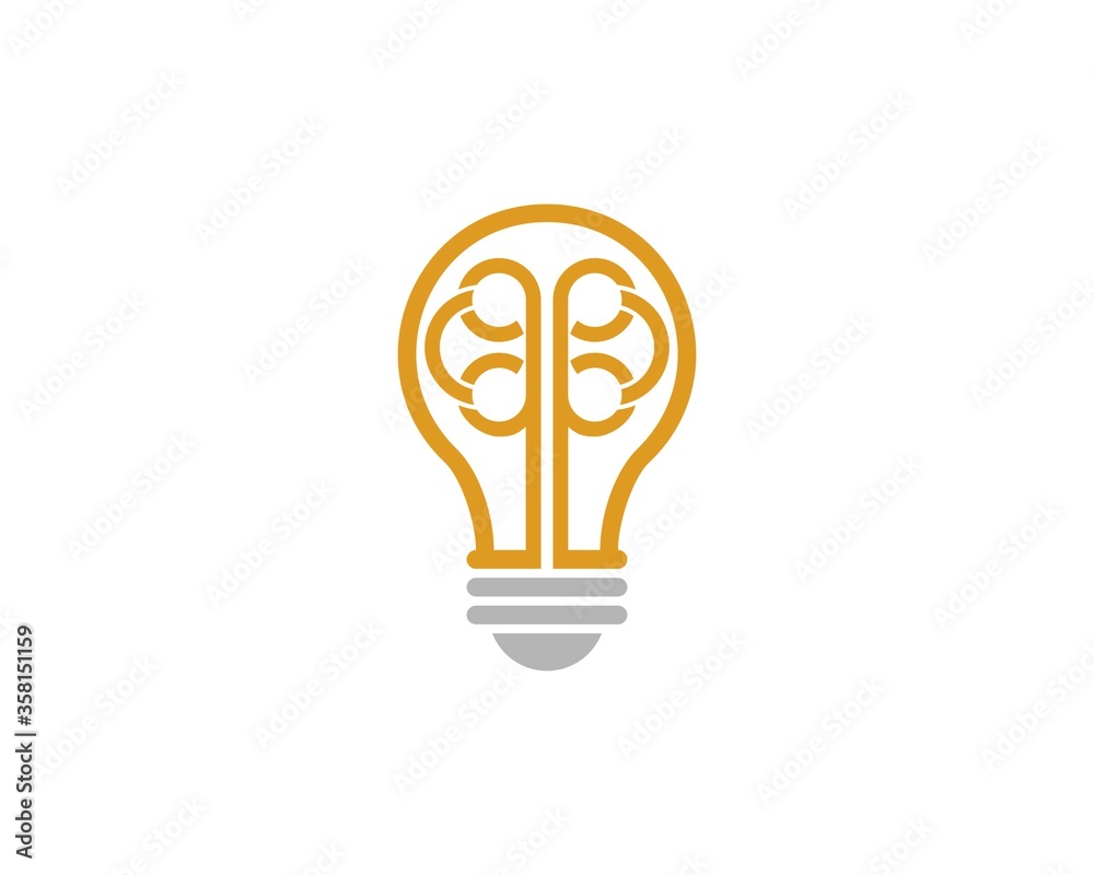Bulb and tree with gold line art Bulb and tree with gold line art